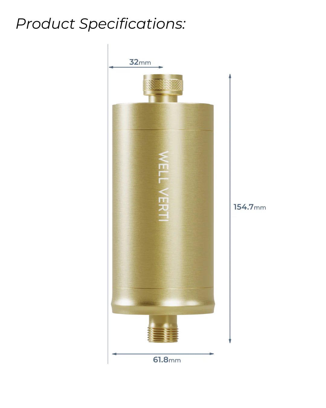 Wellness Pod ™ Shower Filter- Brushed Gold