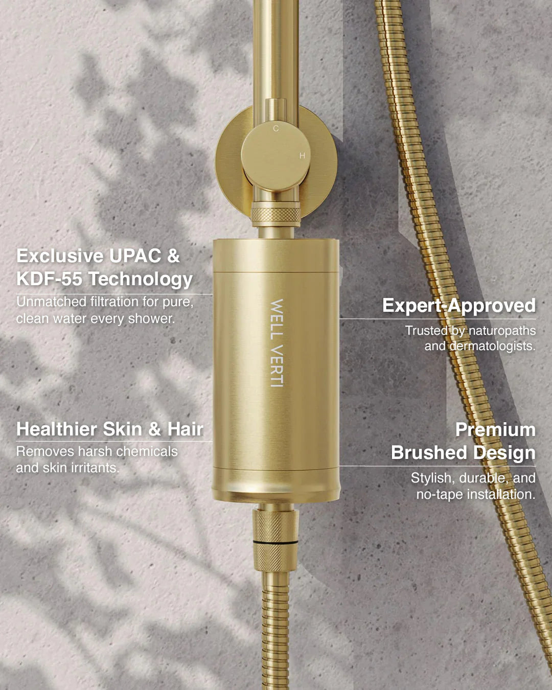 Wellness Pod ™ Shower Filter- Brushed Gold