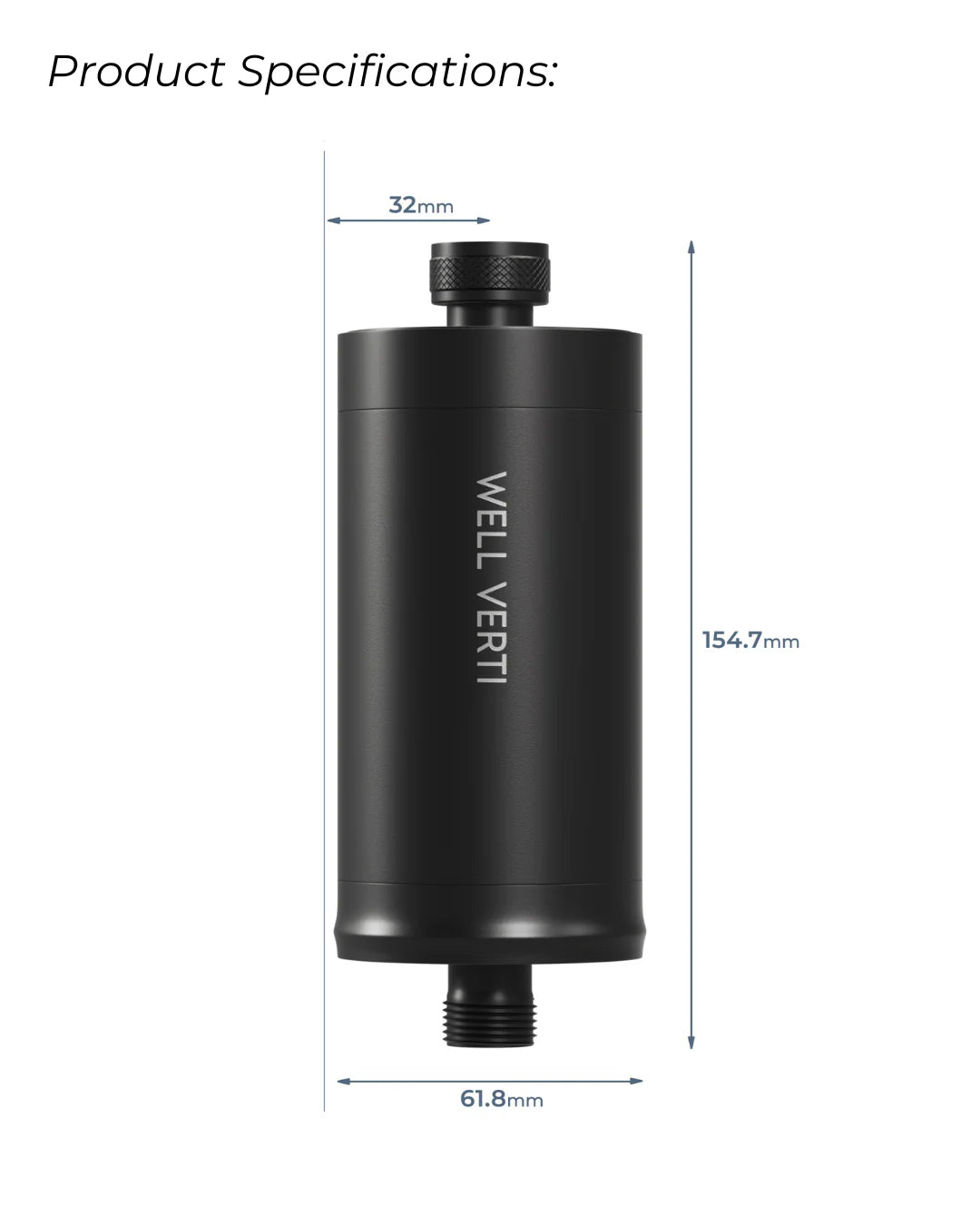 Wellness Pod ™ Shower Filter- Volcanic Black