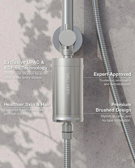Wellness Pod ™ Shower Filter- Brushed Silver